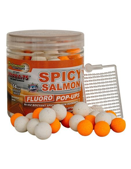 Плуващи топчета флуоресцентни Starbaits - Spicy Salmon - Starbaits - Протеинови топчета - 1