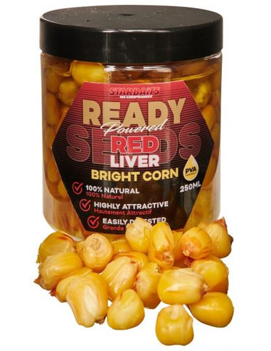 Царевица Starbaits - Bright Corn Red Liver - Starbaits - Царевица за риболов - 1