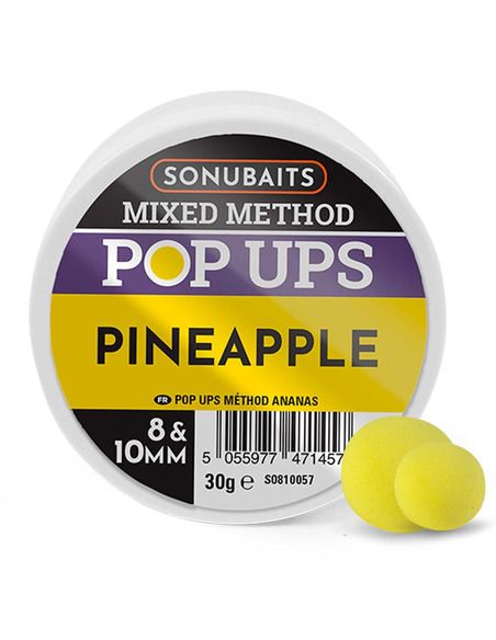 Топчета Sonubaits - Mixed Method Pop Ups Pineapple - Sonubaits - Протеинови топчета за шарански риболов - 1