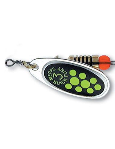 Блесна Mepps - Black Fury Silver Dots Chartreuse - Mepps - Блесни - 1